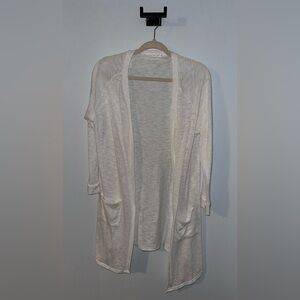 White Open-Front Cardigan